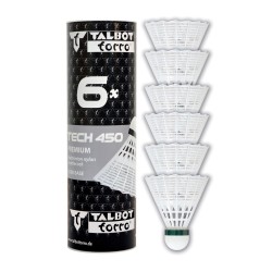 Lotki do badmintona TALBOT TORRO Tech 450 Slow 6 szt. - białe